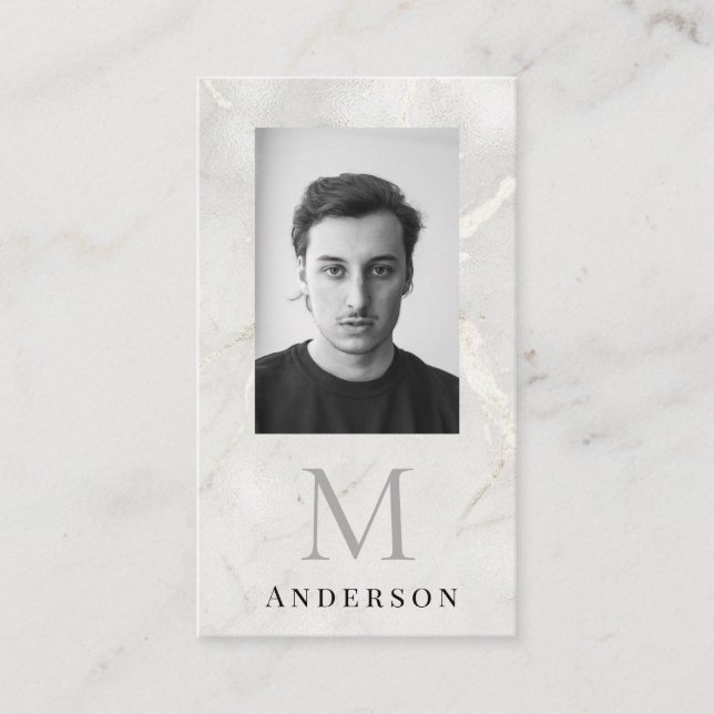 Pearl Marble Masculine-fotofyrkod Visitkort (Framsida)