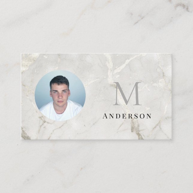 Pearl Marble Masculine-fotofyrkod Visitkort (Framsida)