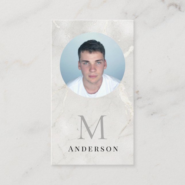 Pearl Marble Masculine-fotofyrkod Visitkort (Framsida)