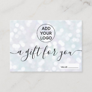 Pearl nacre glitter bokeh logotyp presentkort visitkort