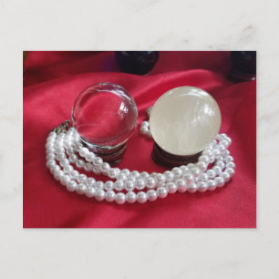 Pearl Necklace and crystal Bollar Original Photo Vykort