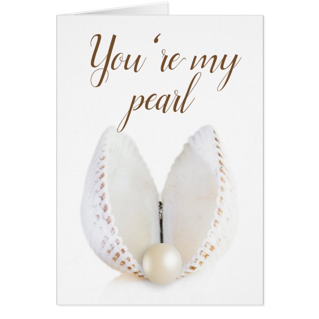 Pearl och årskal hälsningskort (Framsidan)