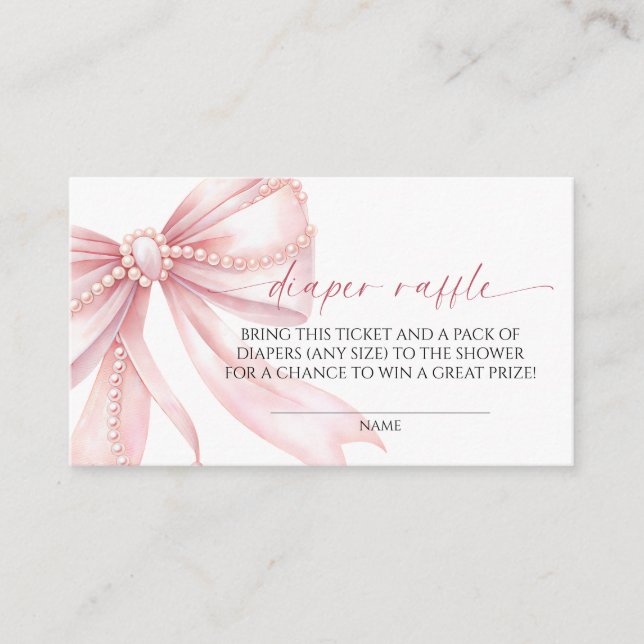 Pearl och Rosa Band Blöja Lotteri  Tilläggskort (Framsida)