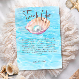 Pearl on the Way Seashell Girl Baby Shower Script Tack Kort