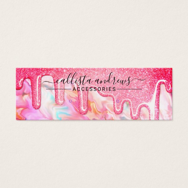 Pearl Opal Glitter-enheter på korallopalopaler - V Litet Visitkort (Framsidan)