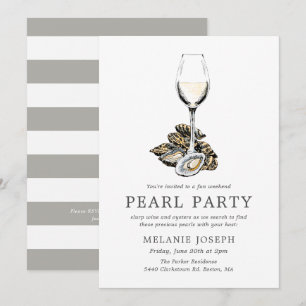 Pearl Party Strimmat päronfärgat Inbjudningar