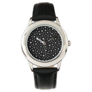 Pearl Pattern on Black Background Armbandsur