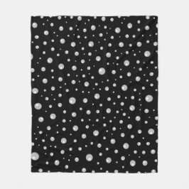 Pearl Pattern on Black Background Fleecefilt