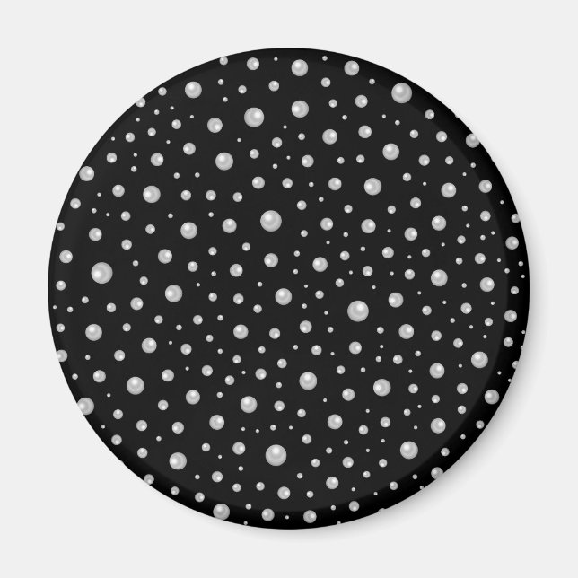 Pearl Pattern on Black Background Magnet (Framsidan)