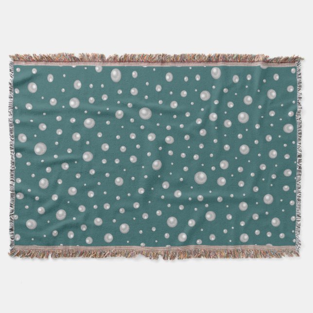 Pearl Pattern on Transformative Teal Background Filt (Framsidan)