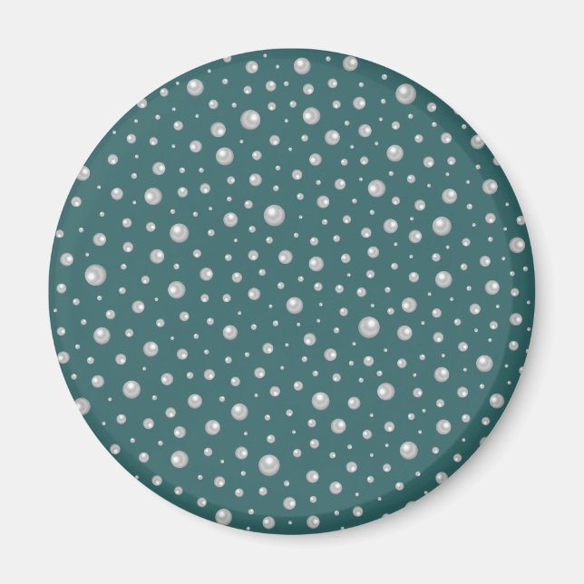 Pearl Pattern on Transformative Teal Background Magnet (Framsidan)
