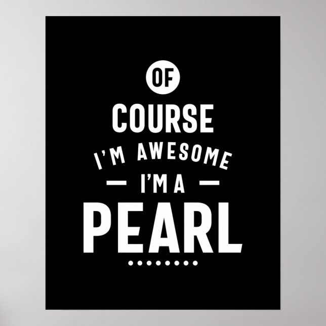 Pearl Personlig Namn Birthday Poster (Framsidan)