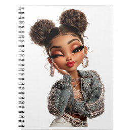  Pearl Pout Glam Girl Spiral Photo Notebook Anteckningsbok