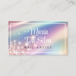 Pearl rainbow glitter visitkort