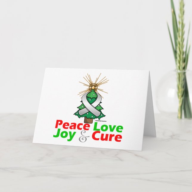 Pearl Ribbon Julafton Peace Kärlek, Joy & Cure Helgkort (Framsida)