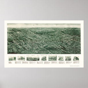 Pearl River, NY Panoramic Karta - 1924 Poster