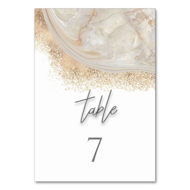 Pearl ro marble marble agate calligraphy bordsnummer (Framsidan)