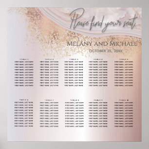 Pearl ro marble marble agate calligraphy metallic poster