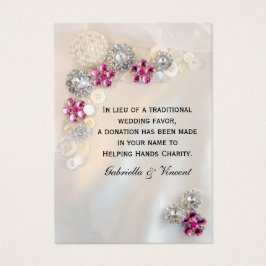 Pearl Rosa Diamond Buttons Bröllop Charity Favor Visitkort