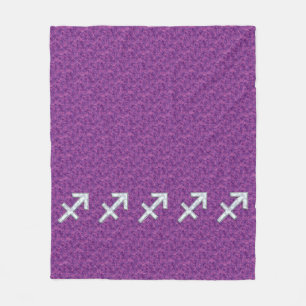 Pearl Sagittarius Zodiac Sign Fuchsia Digital Camo Fleecefilt