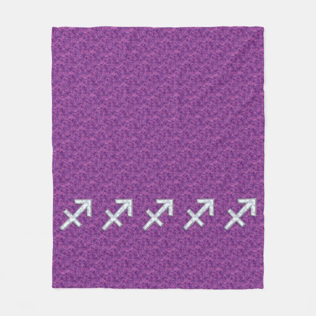 Pearl Sagittarius Zodiac Sign Fuchsia Digital Camo Fleecefilt (Framsidan)