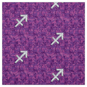 Pearl Sagittarius Zodiac Sign Fuchsia Digital Camo Tyg