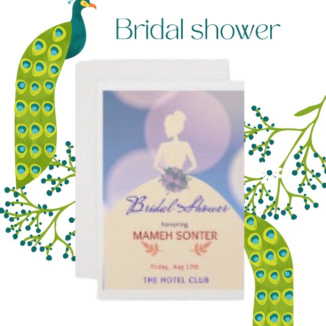 Pearl Shimmer Papper Rosa Möhippa Card Inbjudningar (Skapare uppladdad)