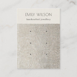 Pearl Silver Leather Struktur 3 Visning Visitkort