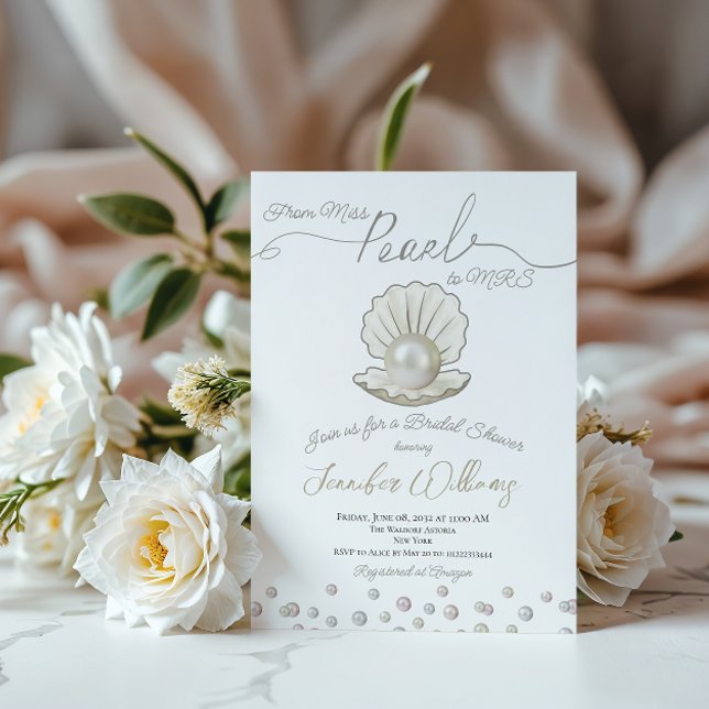 Pearl & Snäcka Pearlcore Miss to MRS Möhippa Inbjudningar (Skapare uppladdad)