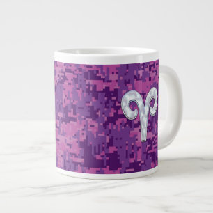 Pearl som Aries Zodiac Symbol Digital Camouflage Jumbo Mugg