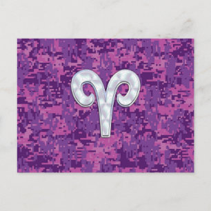 Pearl som Aries Zodiac Symbol Digital Camouflage Vykort