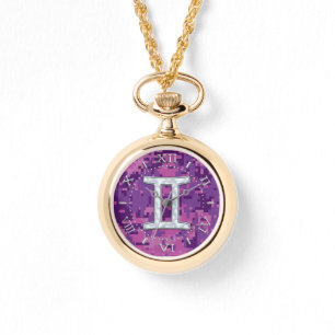 Pearl som Gemini Zodiac Symbol Camouflage Dial Armbandsur