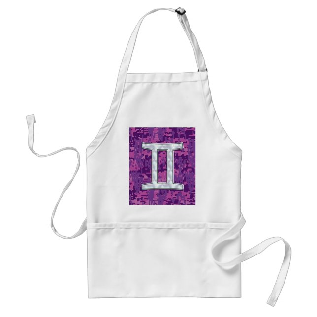 Pearl som Gemini Zodiac Symbol Digital Camouflage Förkläde (Framsidan)