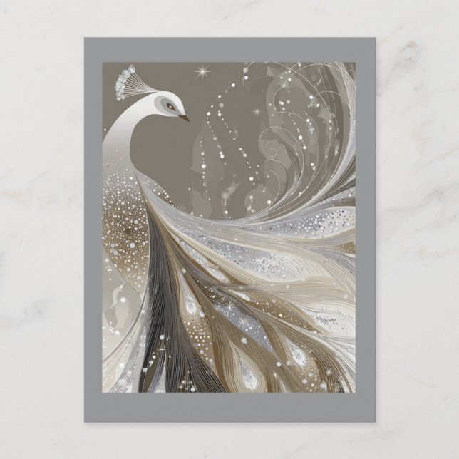 PEARL SPARKLE PEACOCK #1 VYKORT (Framsida)