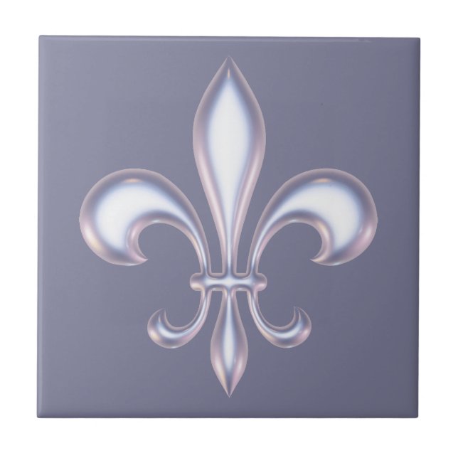Pearl Stil Fleur de Lis Kakelplatta (Framsidan)