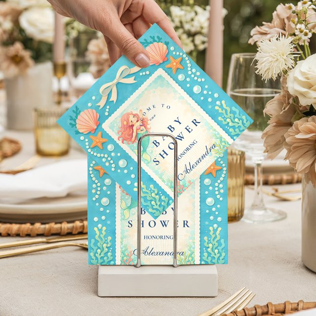Pearl Tide Mermaid Baby Shower Pappersservett (Skapare uppladdad)