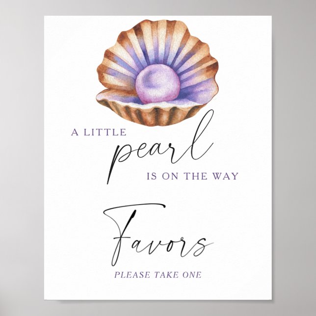 Pearl Under The Sea Baby shower Favors Poster (Framsidan)