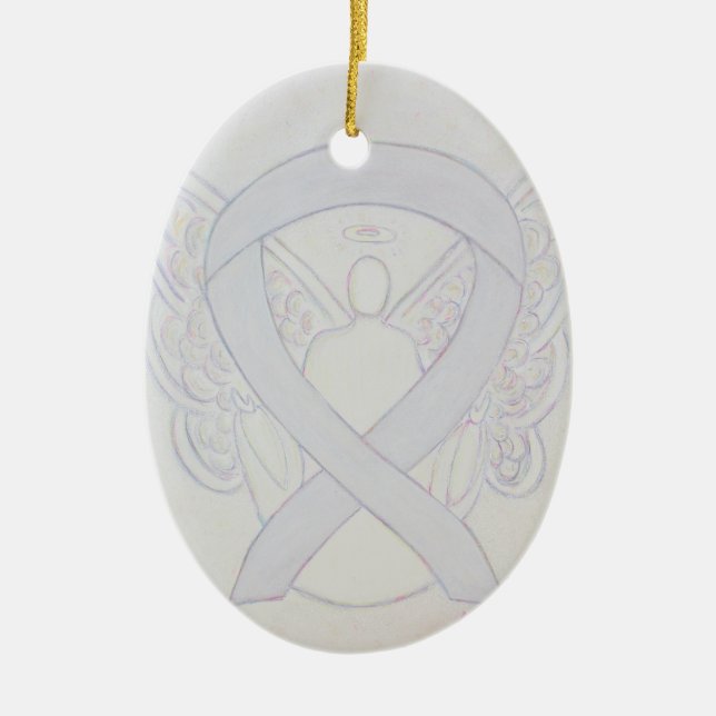 Pearl White Awareness Ribbon Angel Ornament (Framsidan)