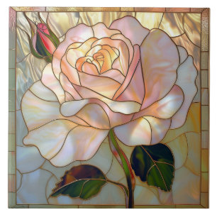 Pearl White Rosa Guld Ro Glass Kakelplatta
