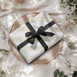 Pearl White Wide Vågrät Stripe Presentpapper<br><div class="desc">Papper omformning av Pearl och White Wide Vågrät Strepe</div>