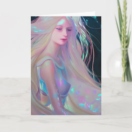 Pearlescent Fantasy Ai Art Söt Etheral Woman Kort