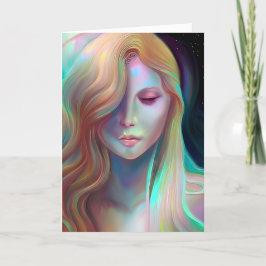 Pearlescent Fantasy Ai Art Söt Etheral Woman Kort