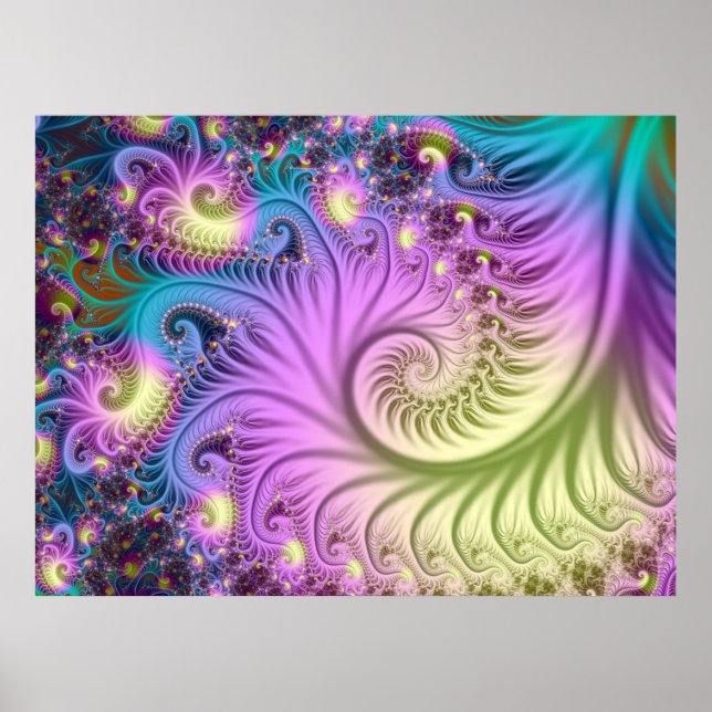 Pearlescent fractal spiral poster (Framsidan)