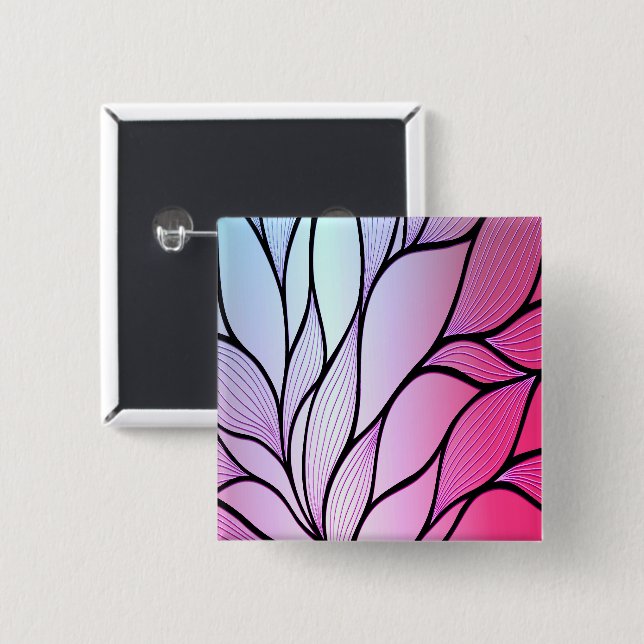 Pearlescent Lila Kreativ Lämna Mönster Knapp (Framsida & baksida)