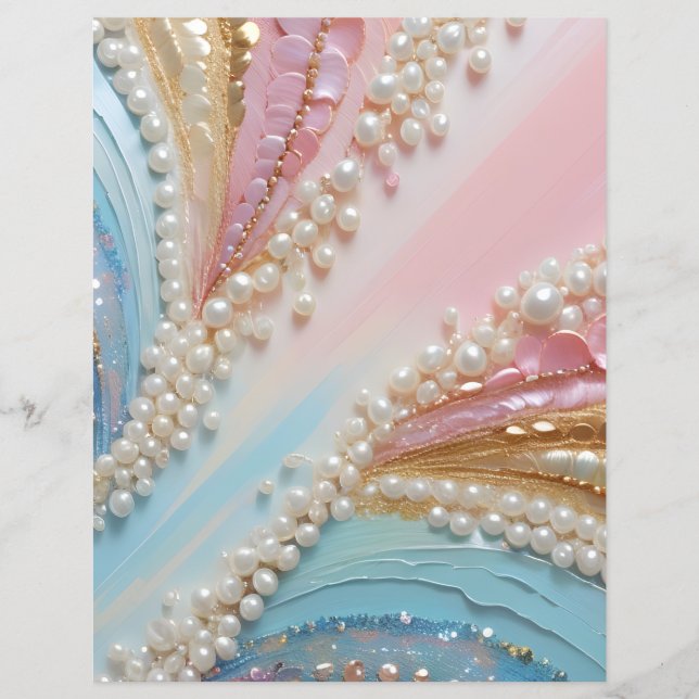 Pearlescent Paearls Snäckas Scrapbook Papper (Framsida)