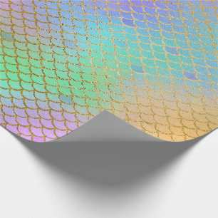 Pearlescent regnbåge för sjöjungfrufjäll under presentpapper