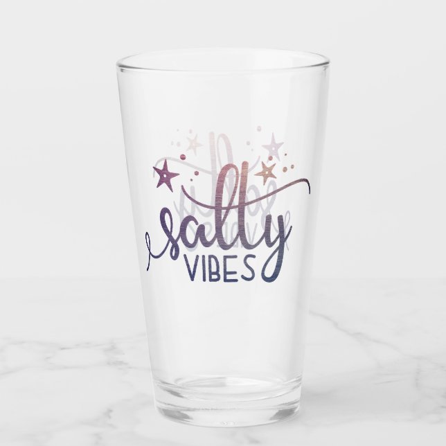 Pearlescent Salty Vibes Ocean Beach Pint Glass Glaskopp (Framsida)
