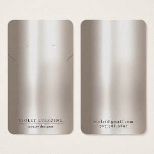 Pearlescent Typography Earring Necklace Jewelry Visitkort