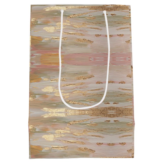 Pearlized Gold, Rose, Linen Shades Gift Bag (Baksidan)