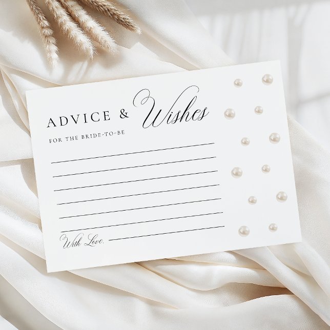 Pearls Advice & Wishes for the Bride to Be Card Tilläggskort (Skapare uppladdad)